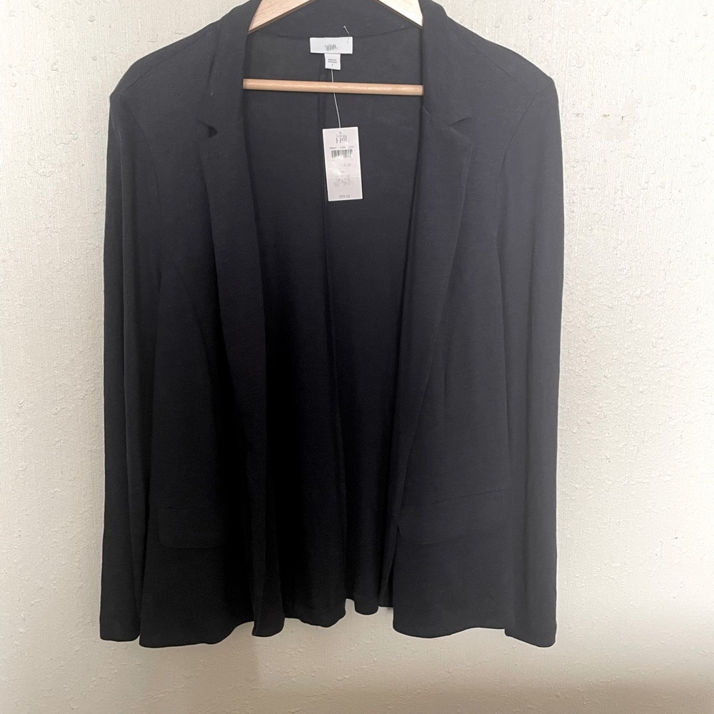 J Jill Navy Soft Cotton Open Blazer/Jacket Petite Size 4